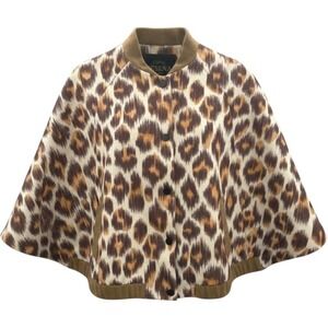 Sesena Leopard Print Cape Jacket Coat Spain Size Medium Artisan Eurocore Luxury